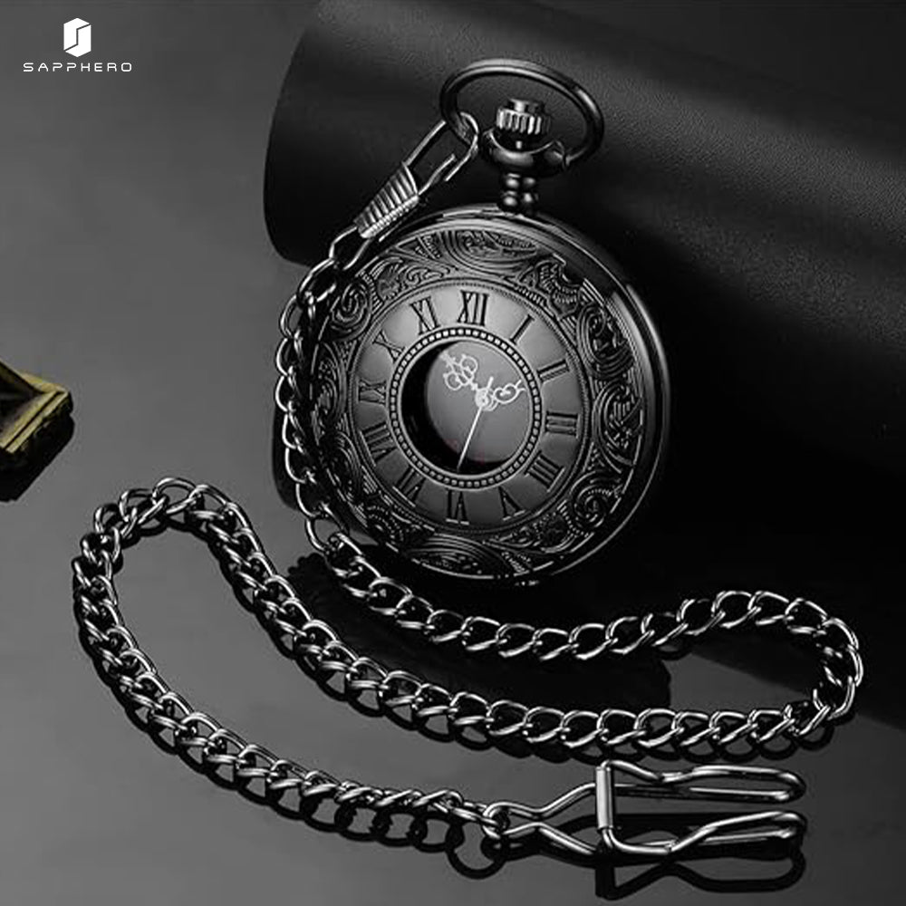 Sapphero Quartz Steampunk Pocket Watch