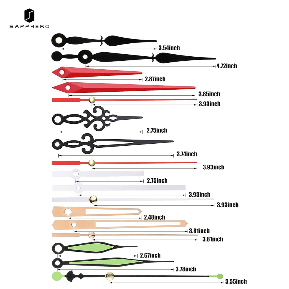 Sapphero clock and watch hands