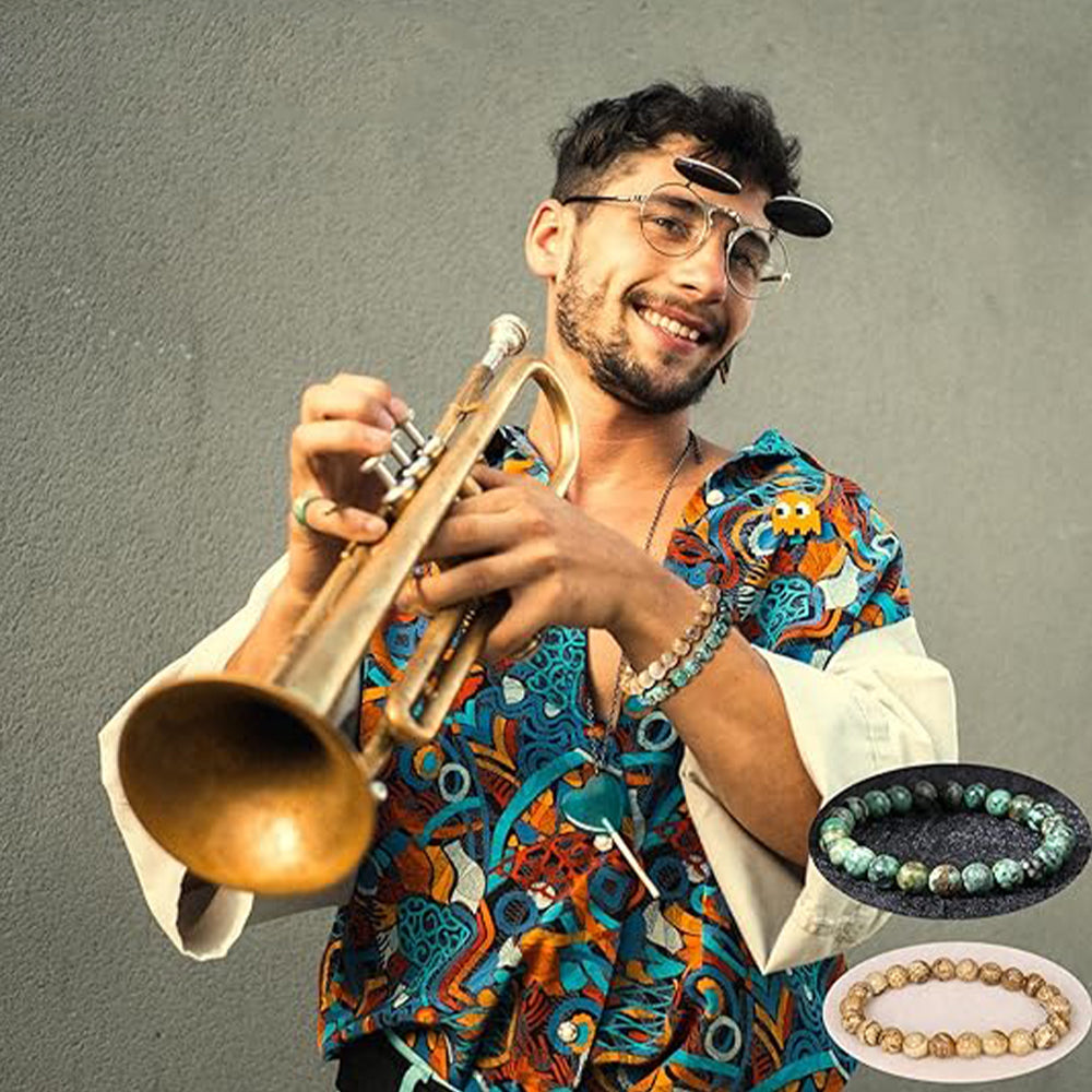 Sapphero 8MM Natural Epidote Zoisite Stone Bead Bracelet