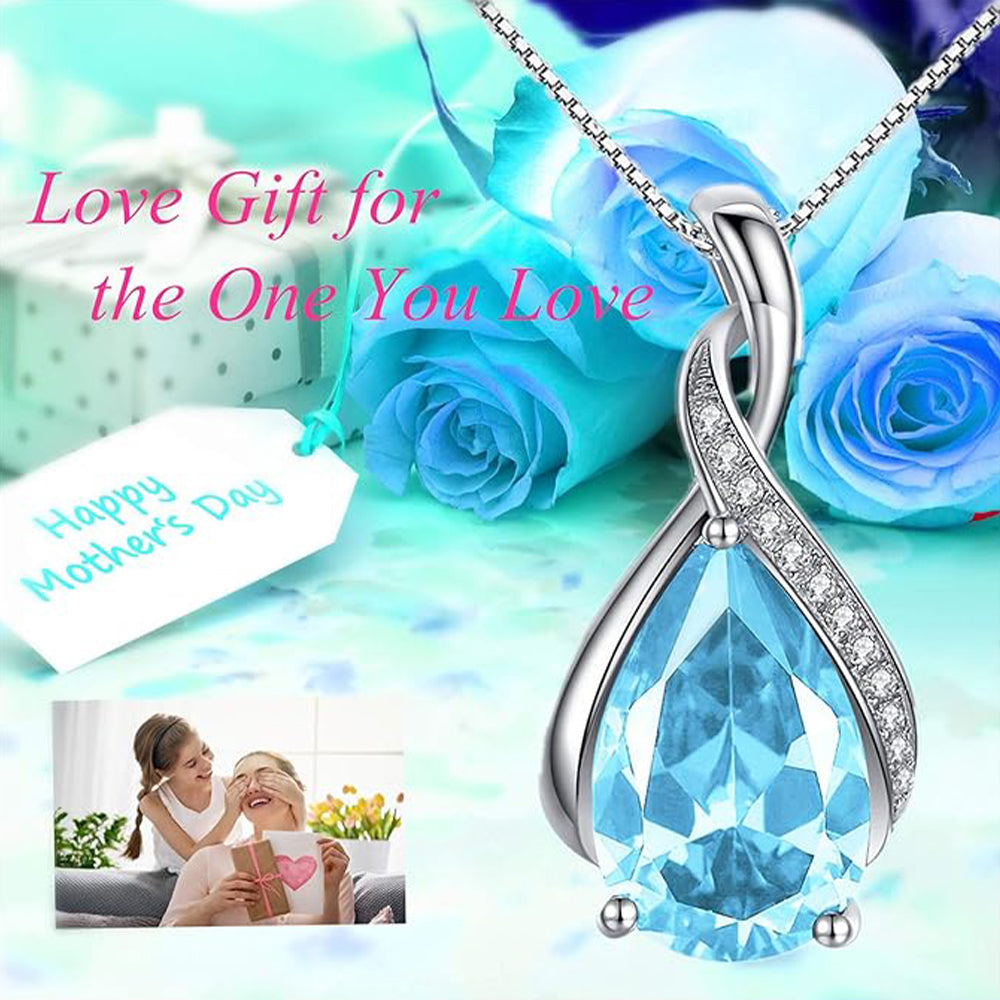 Sapphero New Luxury Pear Shaped Cubic Zirconia Pendant Necklac