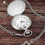 Sapphero silver Smooth Quartz Pocket Watch