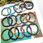 Sapphero 8MM Natural Epidote Zoisite Stone Bead Bracelet